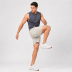 Men's White Printed Casual Summer Shorts-1
