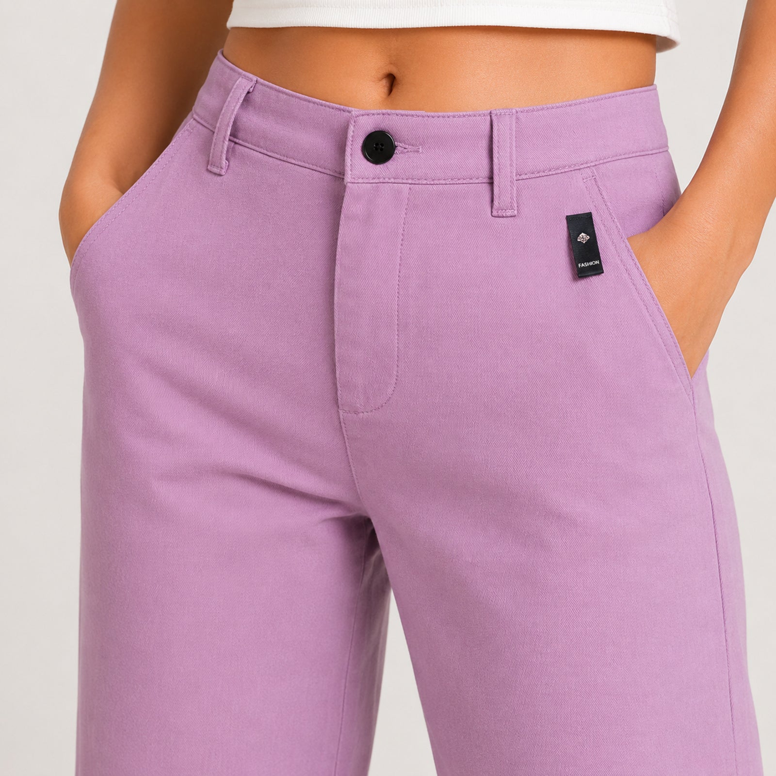 Women's Blush Elegance Straight Fit Trousers-2