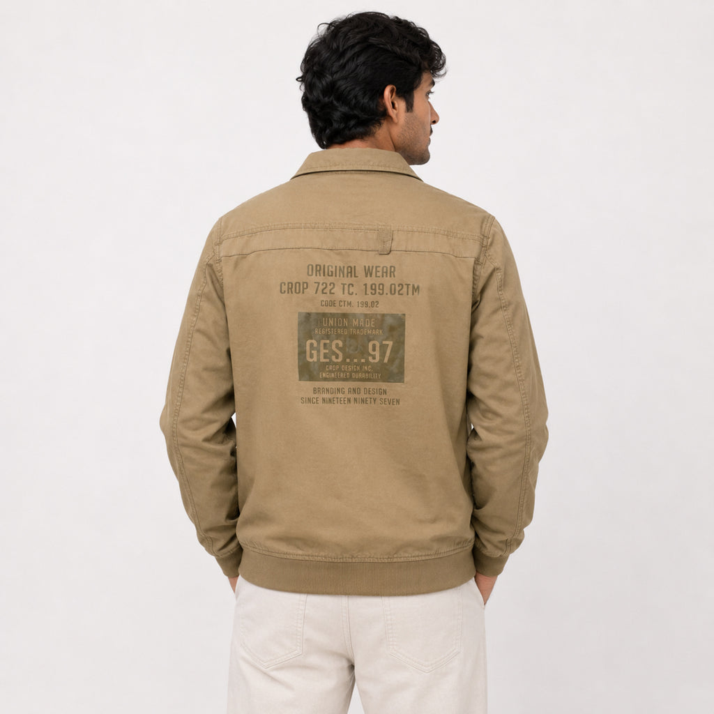 Men's Khaki Utility Style Casual Jacket-1