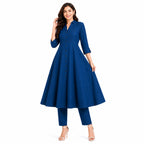 Indigo Grace Flared Kurta Set-1