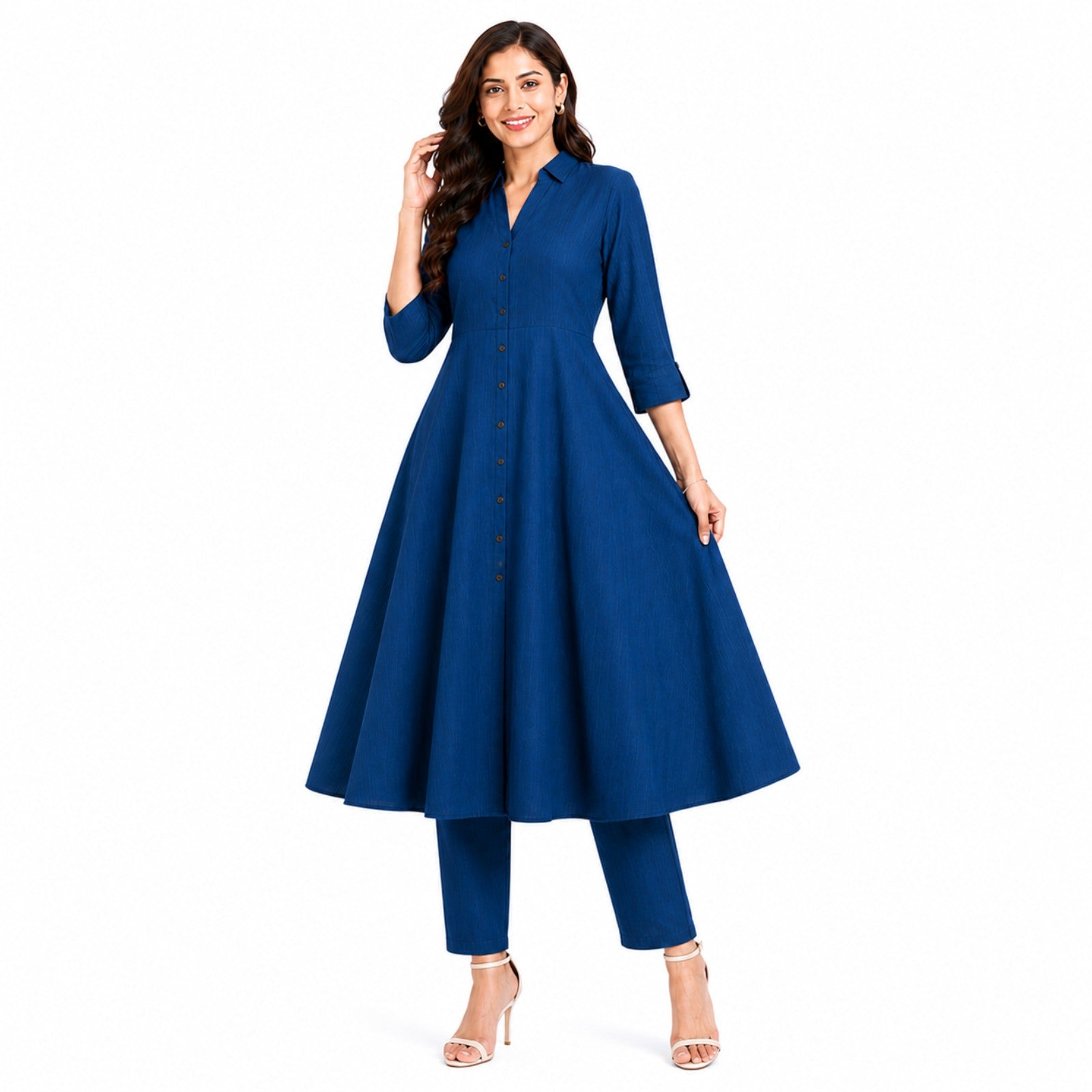 Indigo Grace Flared Kurta Set-1