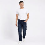 Midnight Blue Slim Fit Cargo Jeans-4