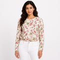 Women's Vintage Blossom Cream Floral Top-1