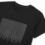 Men's Navy Blue Vertical Line Graphic Crew Neck T-Shirt | Regular Fit Half Sleeve Casual Tee-3