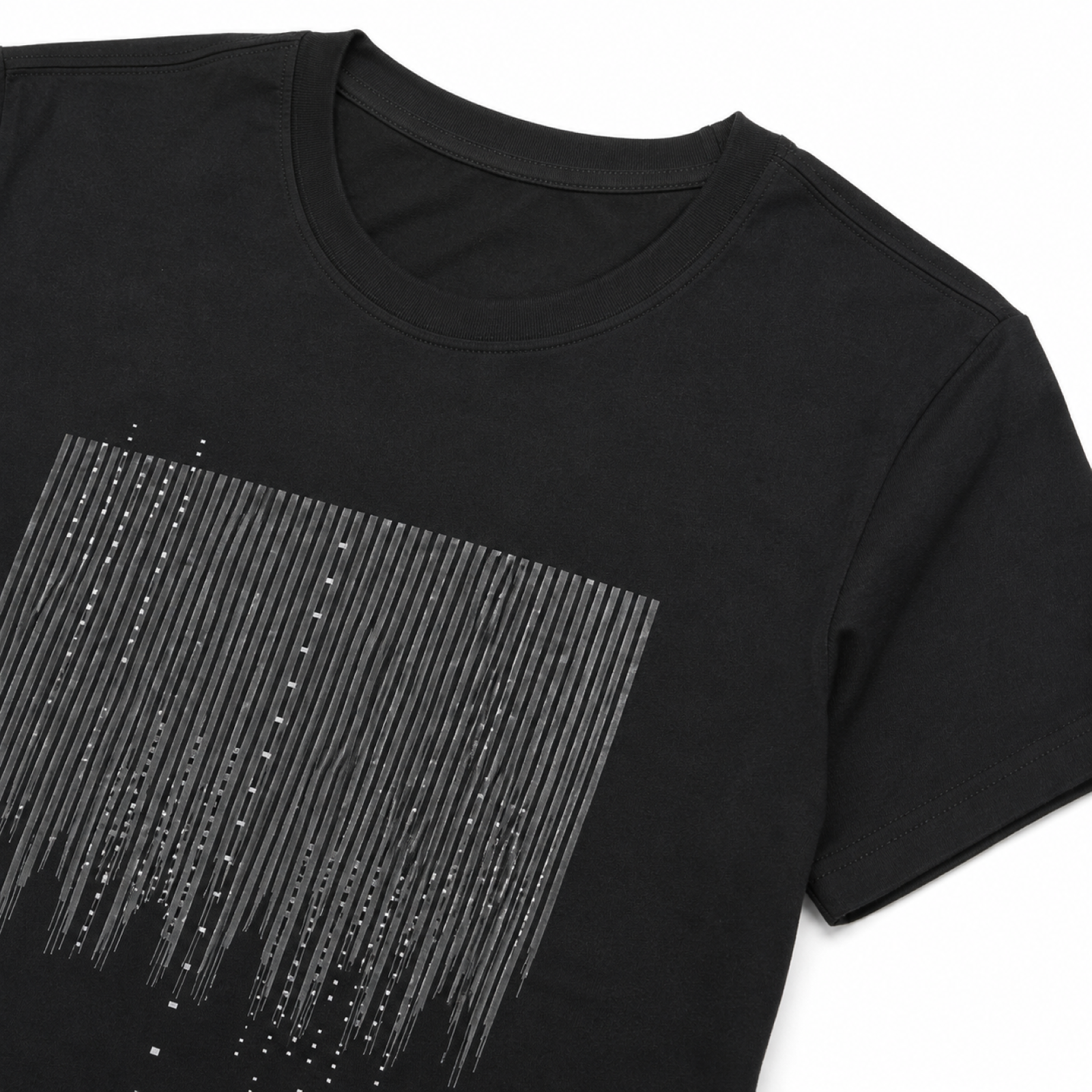 Men's Navy Blue Vertical Line Graphic Crew Neck T-Shirt | Regular Fit Half Sleeve Casual Tee-3