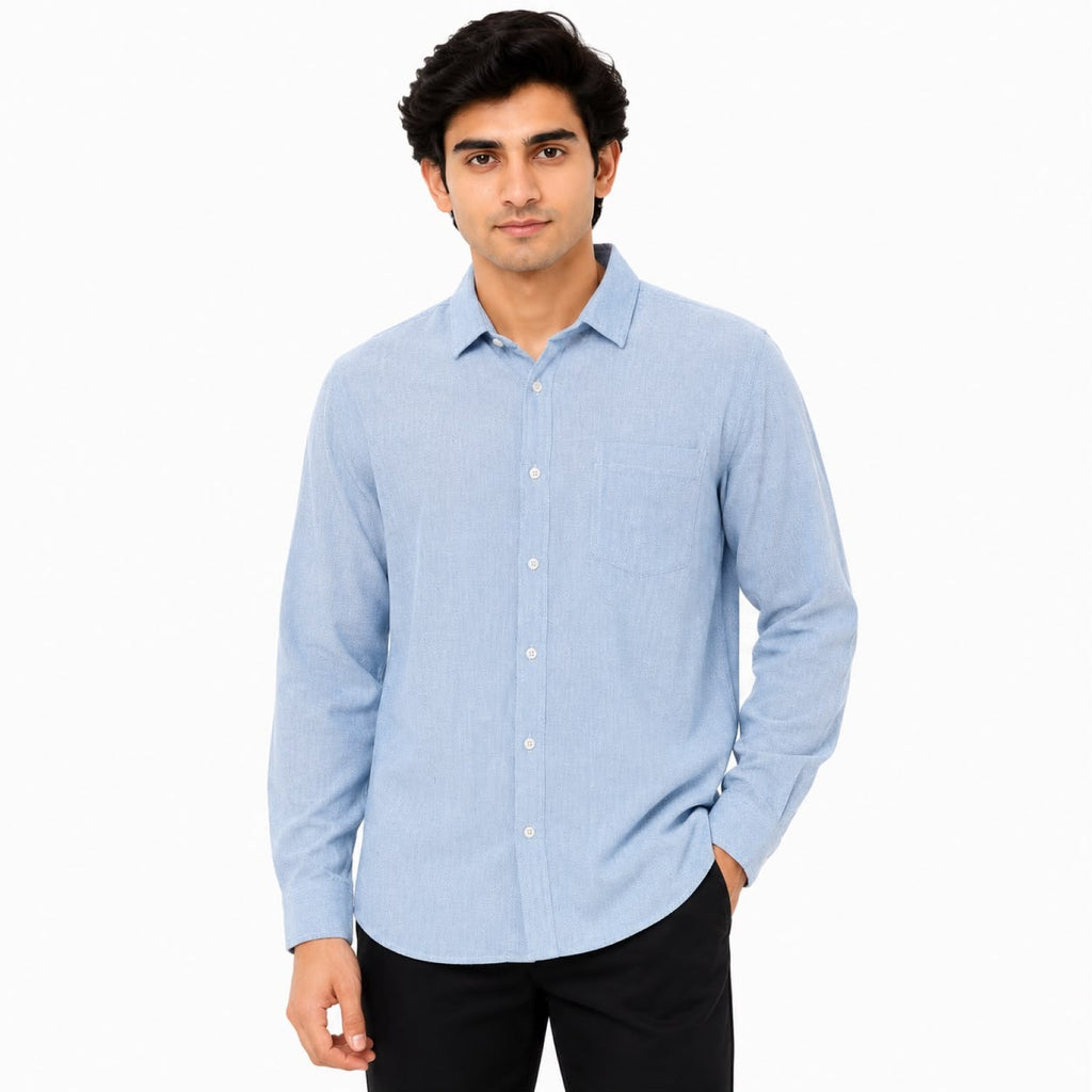 Men's Everyday Sky Blue Full-Sleeve Shirt-1