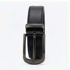 Women’s Elegant Skinny Black Genuine Leather Belt with Polished Gold-Tone Buckle-4