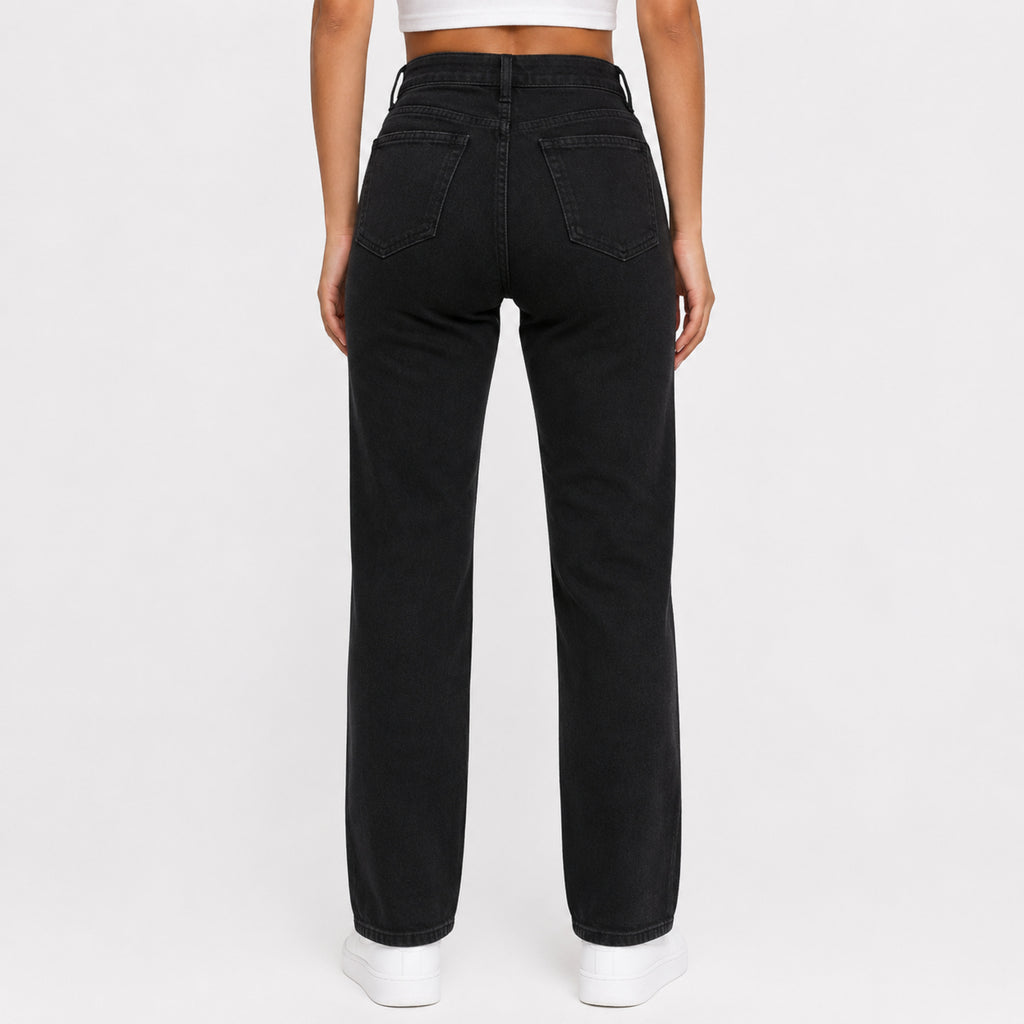 Women's Black Relaxed Fit Denim Jeans-2