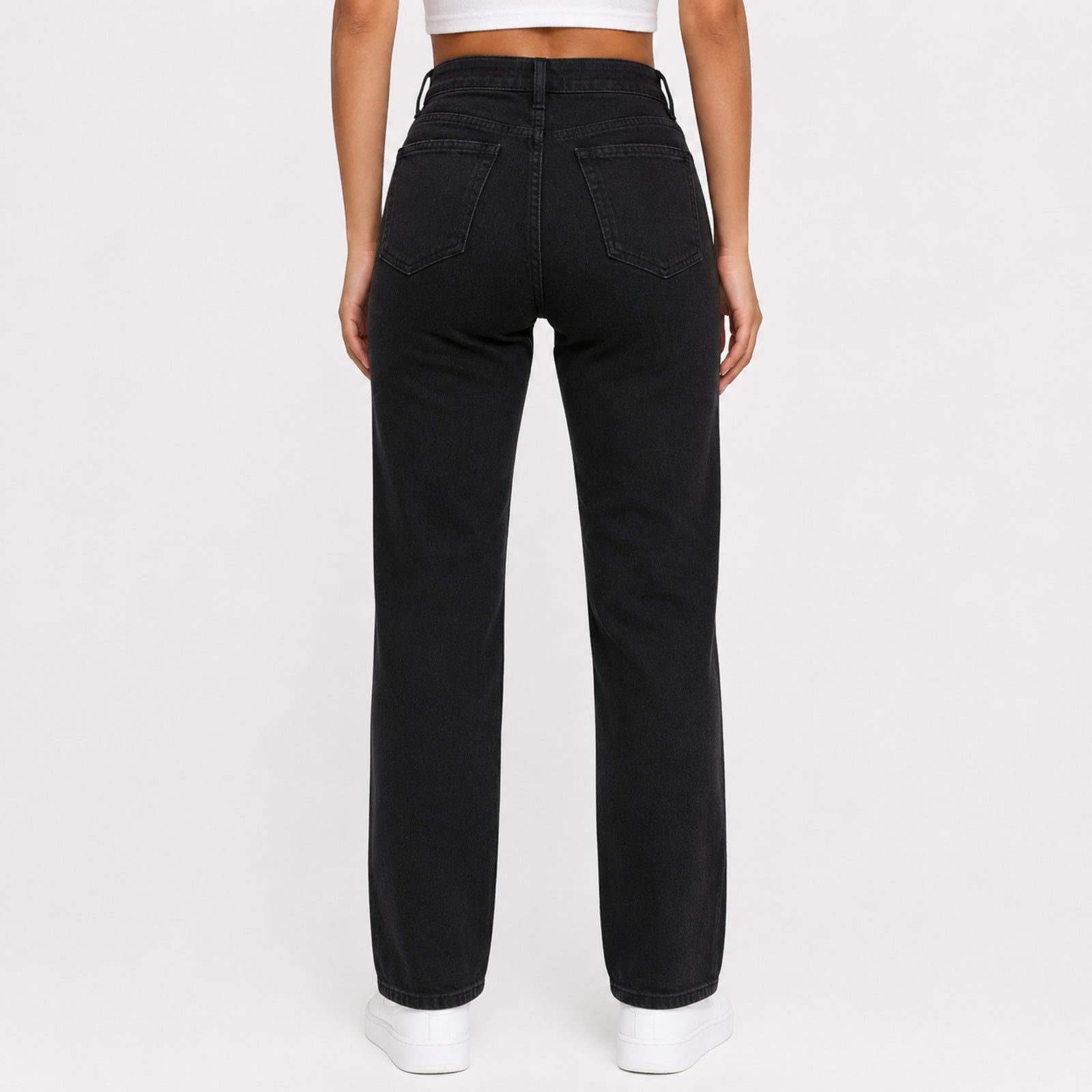 Women's Black Relaxed Fit Denim Jeans-2
