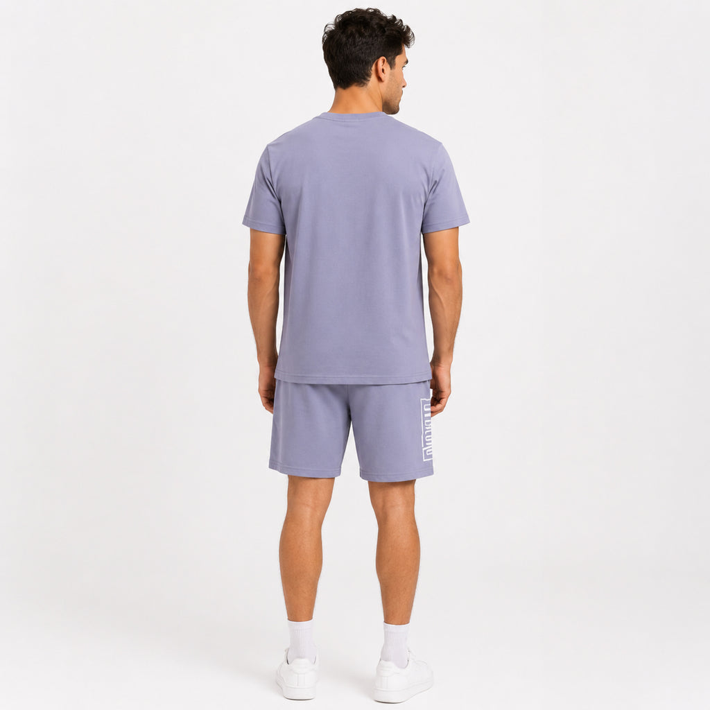 Men's Lavender Streetwear Co-Ord Shorts Set-3