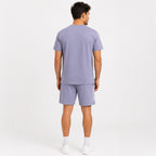 Men's Lavender Streetwear Co-Ord Shorts Set-3