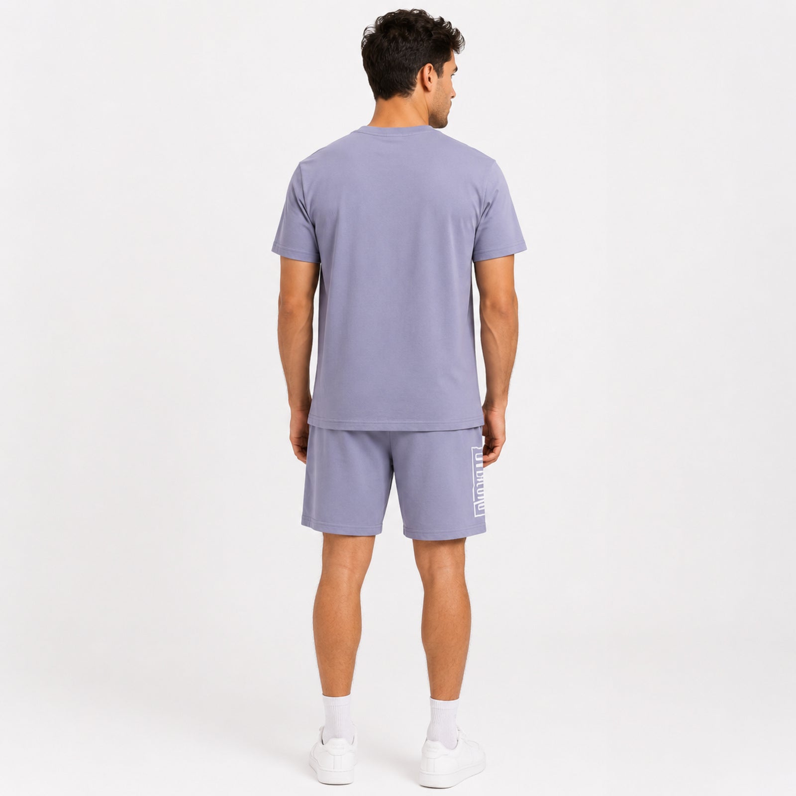 Men's Lavender Streetwear Co-Ord Shorts Set-3