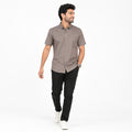 Men's Classic Grey Half Sleeve Casual Shirt-1