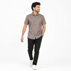 Men's Classic Grey Half Sleeve Casual Shirt-1