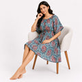Women's Paisley Print Midi Dress-1