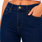 Women's Dark Blue High-Rise Skinny Fit Jeans | Premium Stretch Everyday Denim-3