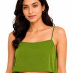 Women's Green Sleeveless Crop Top and Wrap Midi Skirt Co-Ord Set-3