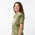 Women's Green Tie-Dye Graphic Crop T-Shirt-1