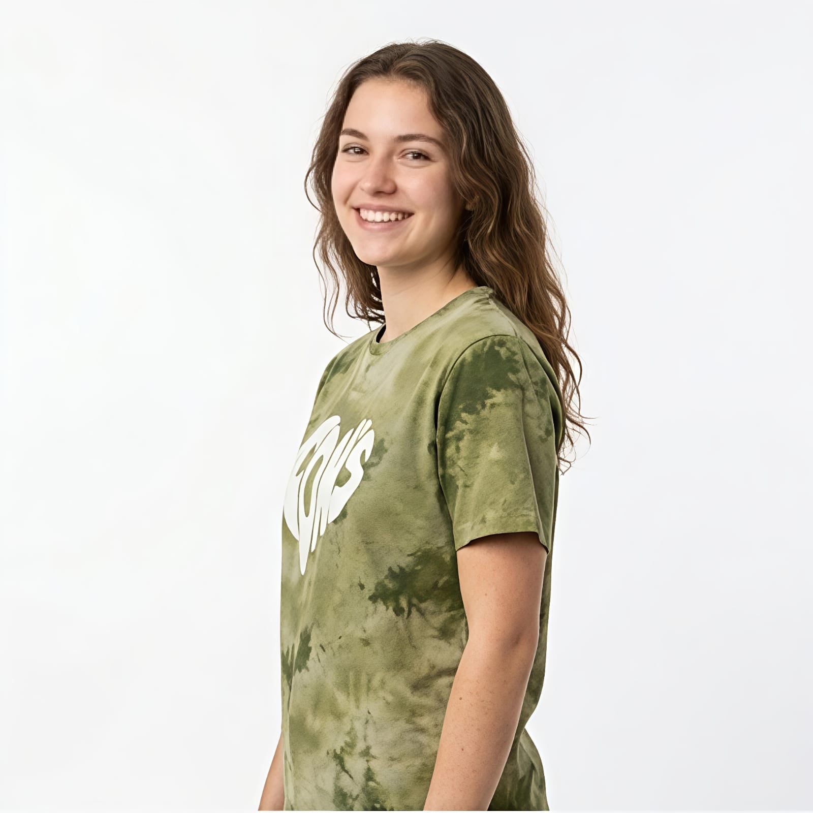Women's Green Tie-Dye Graphic Crop T-Shirt-1