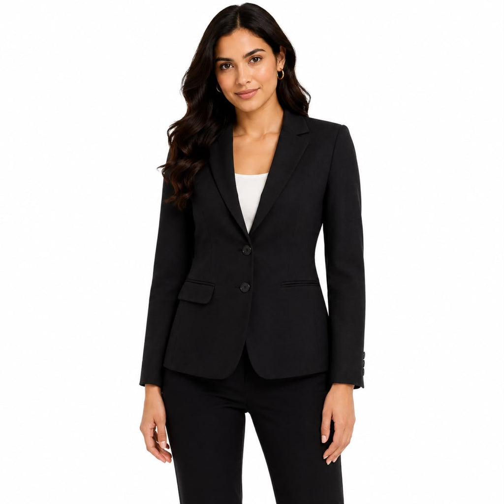 Women's Black Double-Button Formal Blazer-1