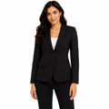 Women's Black Double-Button Formal Blazer-1