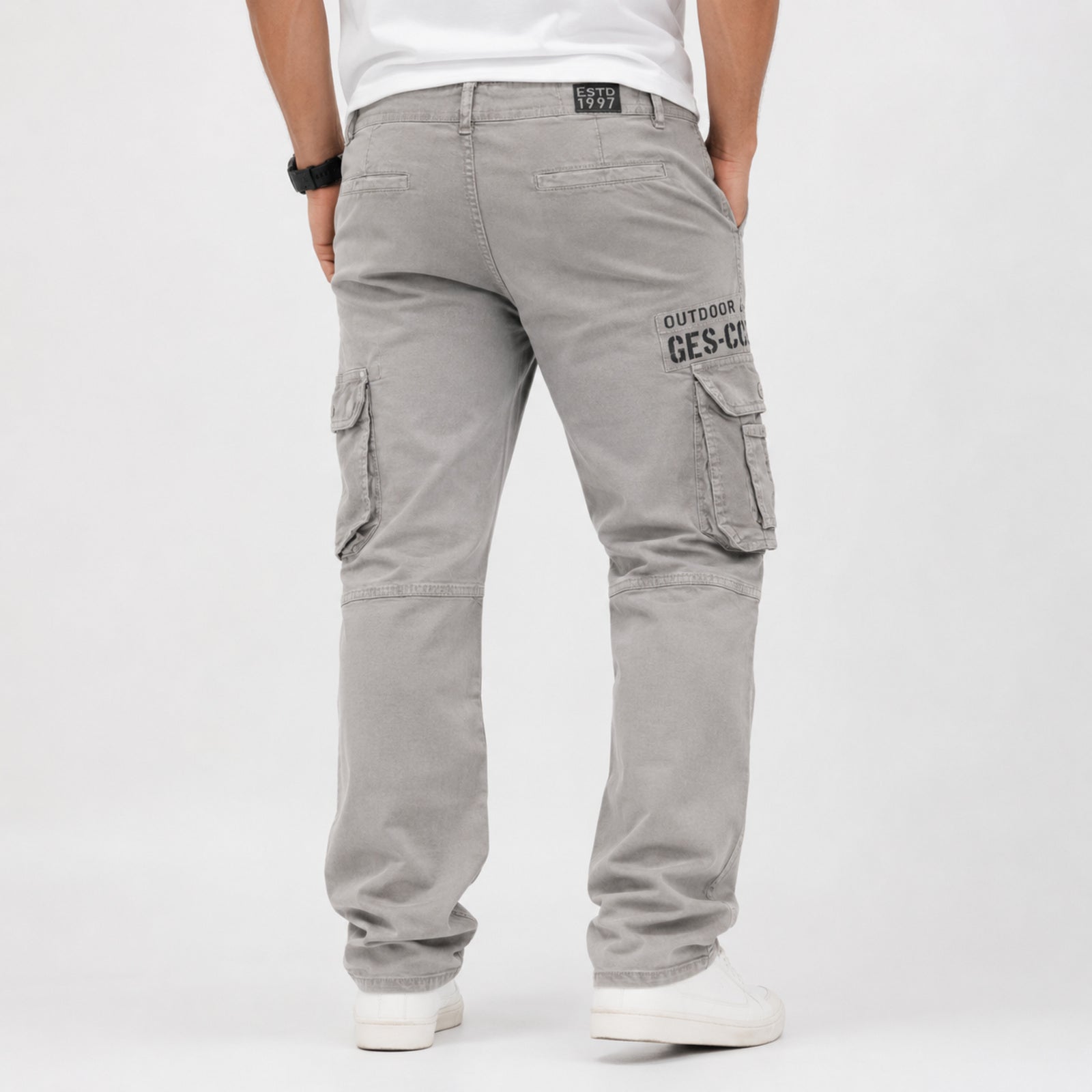 Men's Pastel Green Utility Cargo Pants-4