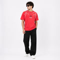 Men's Red Dragon Graphic Printed Oversized T-Shirt-2