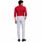 Men's Sky Blue Slim Tapered Formal Trousers | Tailored Smart Office Wear Pants-4