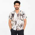 Men's Abstract Print Casual Half Sleeve Shirt-1