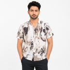 Men's Abstract Print Casual Half Sleeve Shirt-1