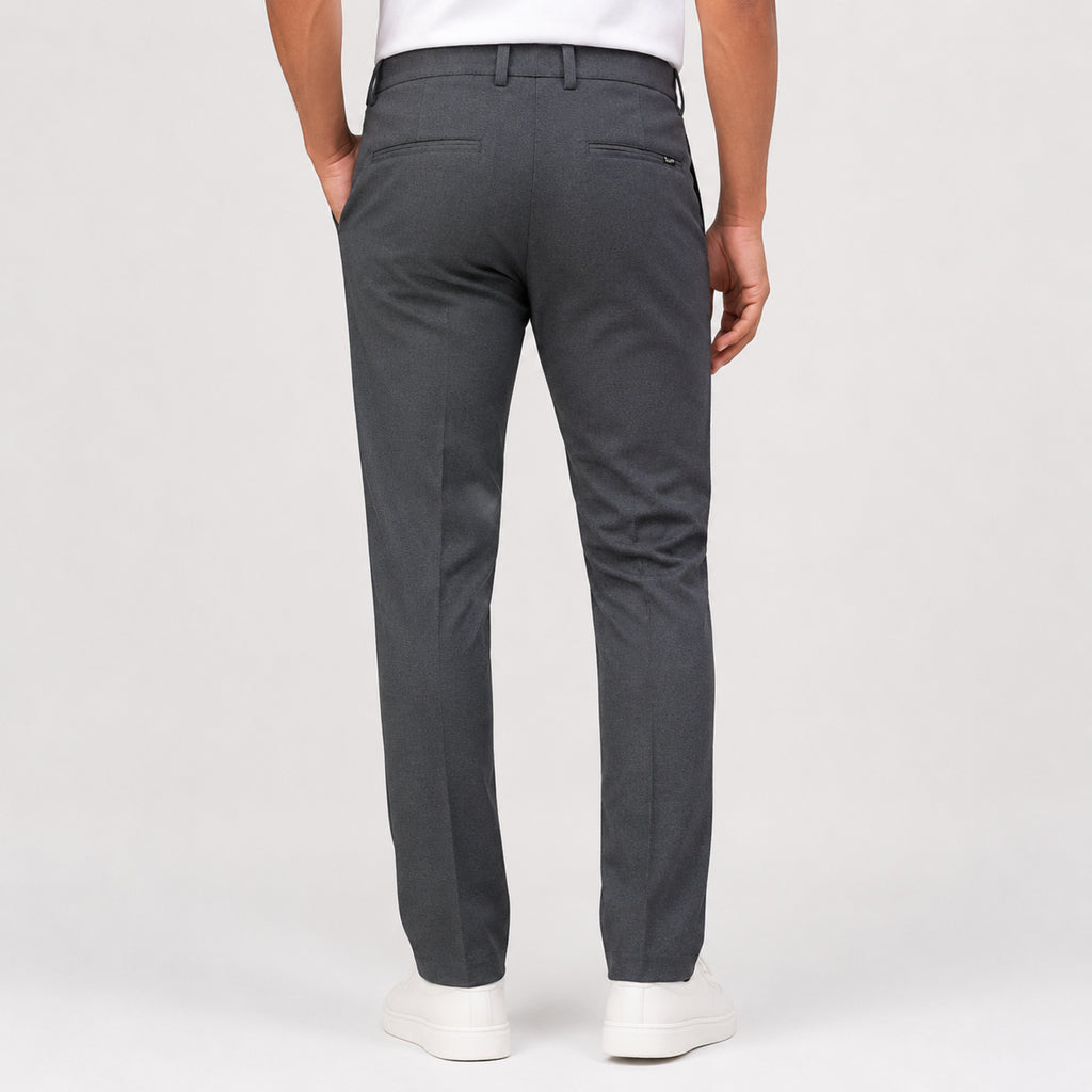 Men's Executive Charcoal Slim Fit Formal Trousers-1