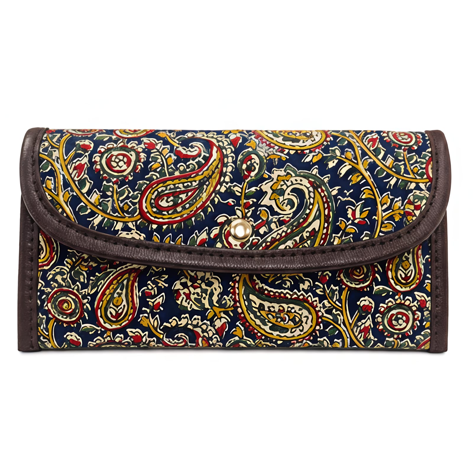 Vintage Paisley Foldover Clutch Wallet-1