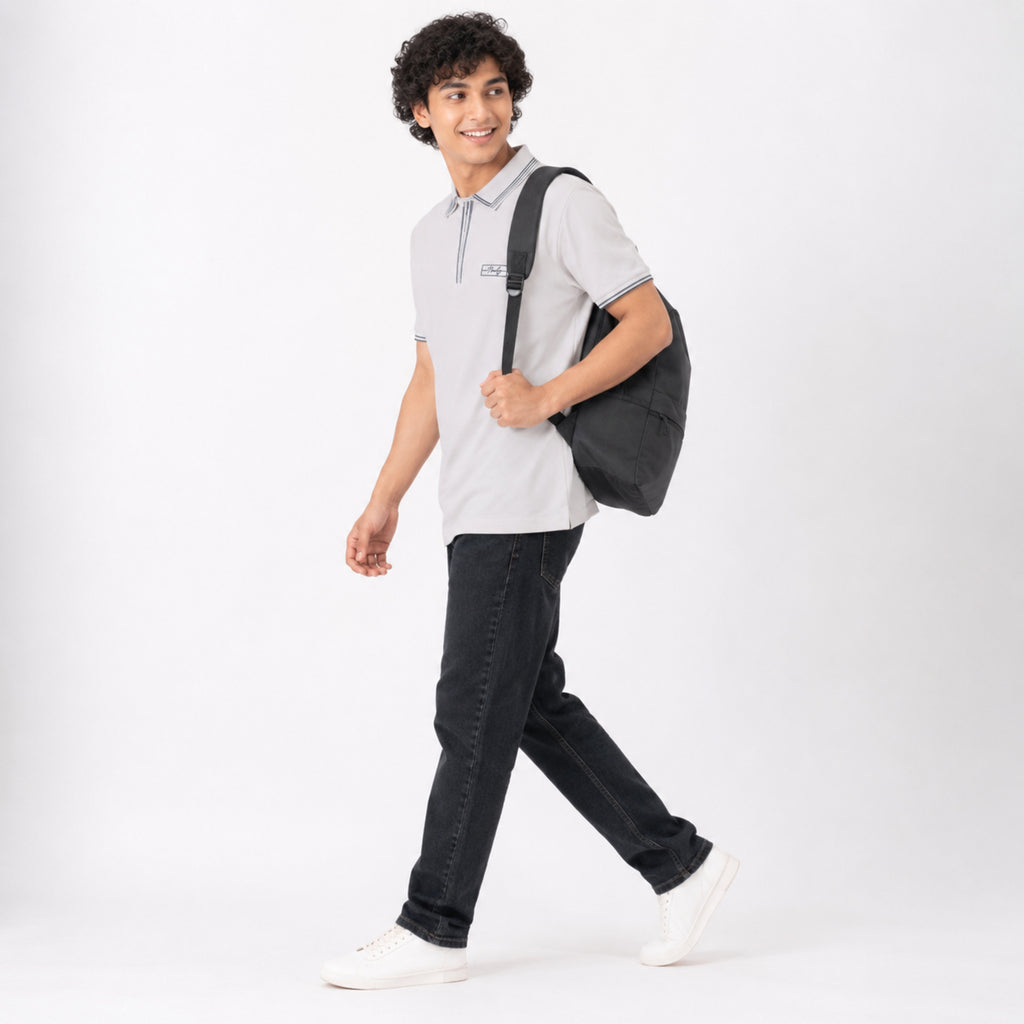Men's Classic White Polo T-Shirt with Contrast Trim-2