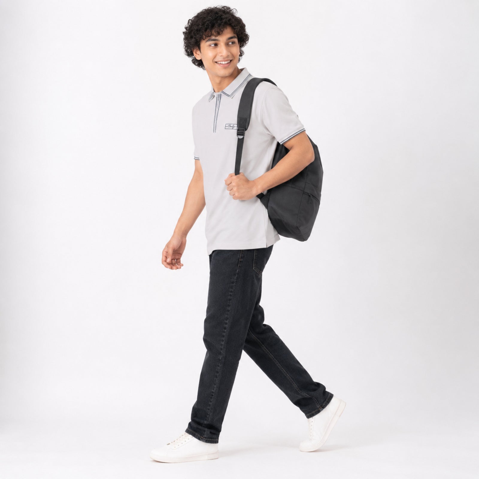Men's Classic White Polo T-Shirt with Contrast Trim-2