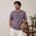 Men's Lavender Oversized Casual T-Shirt-2