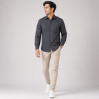 Men's Midnight Navy Vertical Stripe Premium Shirt-2