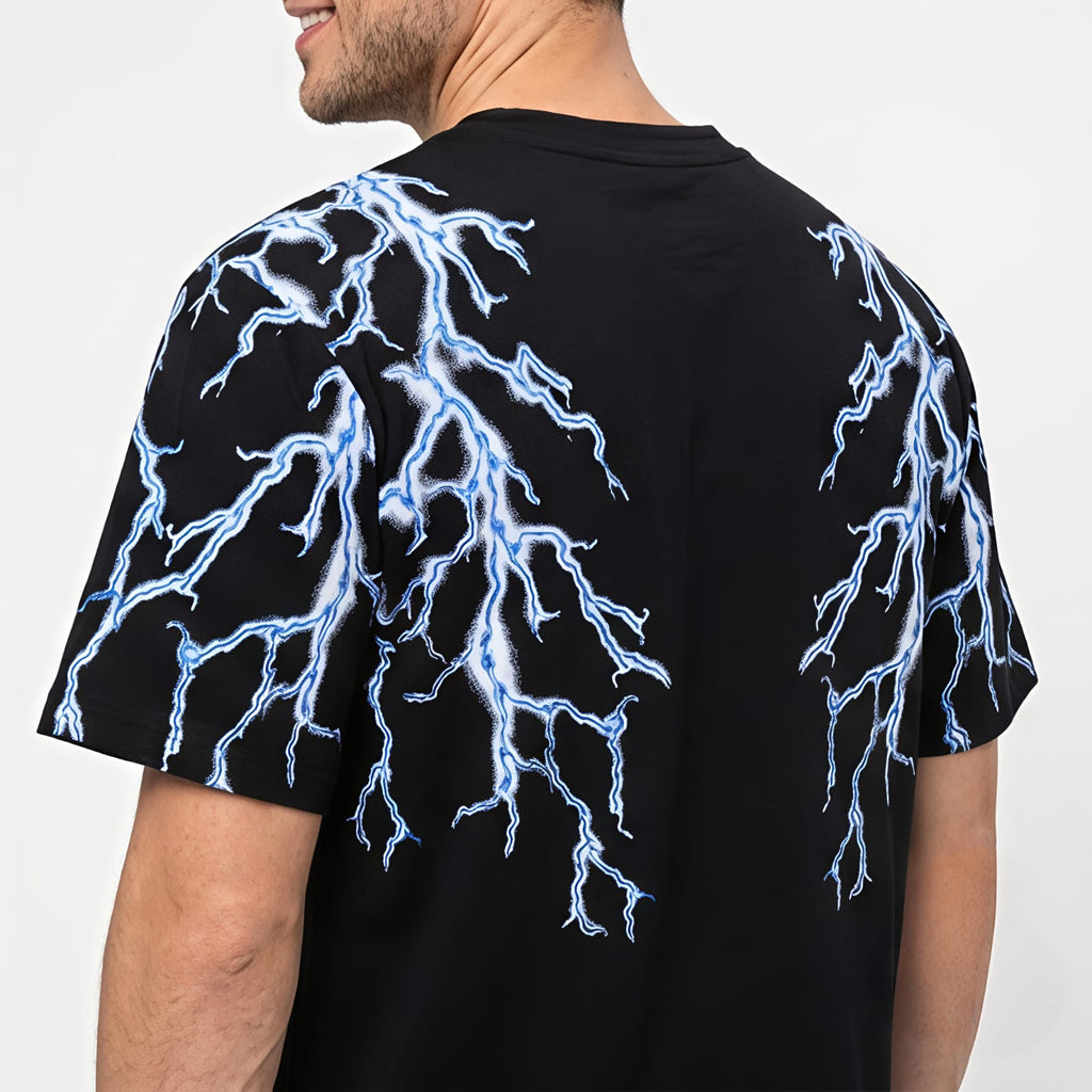 Men's Thunder Strike Graphic Oversized T-Shirt-2