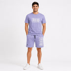 Men's Lavender Streetwear Co-Ord Shorts Set-4