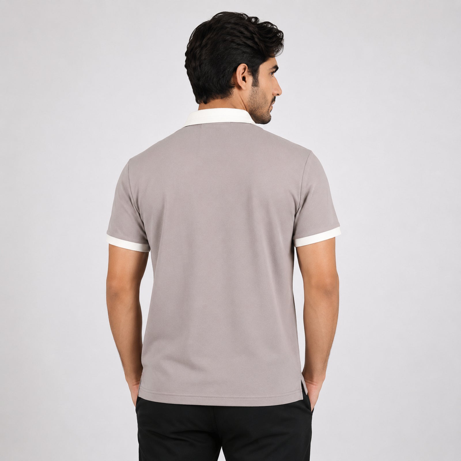 Men's Riviera White Vertical Stripe Polo T-Shirt-4