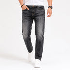 Men's Blue Light-Washed Regular Fit Casual Denim Jeans-1