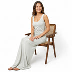Women's Pista Green Sleeveless Maxi Dress-4