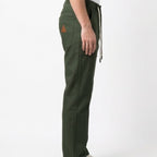 Men's Olive Green Utility Drawstring Relaxed Fit Trousers-2