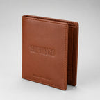 Men's Luxury Tan Leather Bifold Wallet with Embossed Brand Branding-1