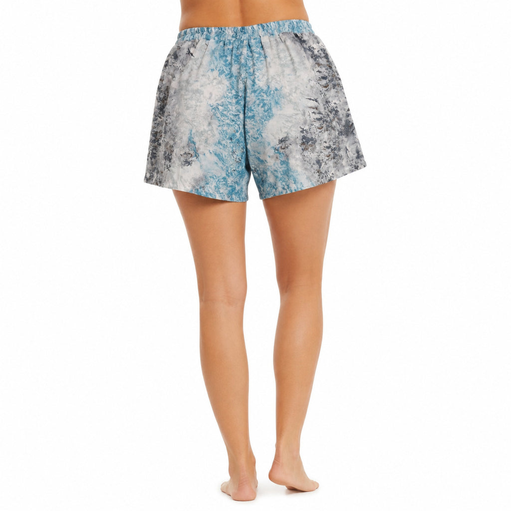 Women's Tie-Dye Printed Casual Shorts | Elastic Waist Drawstring Summer Lounge Shorts with Pockets-4