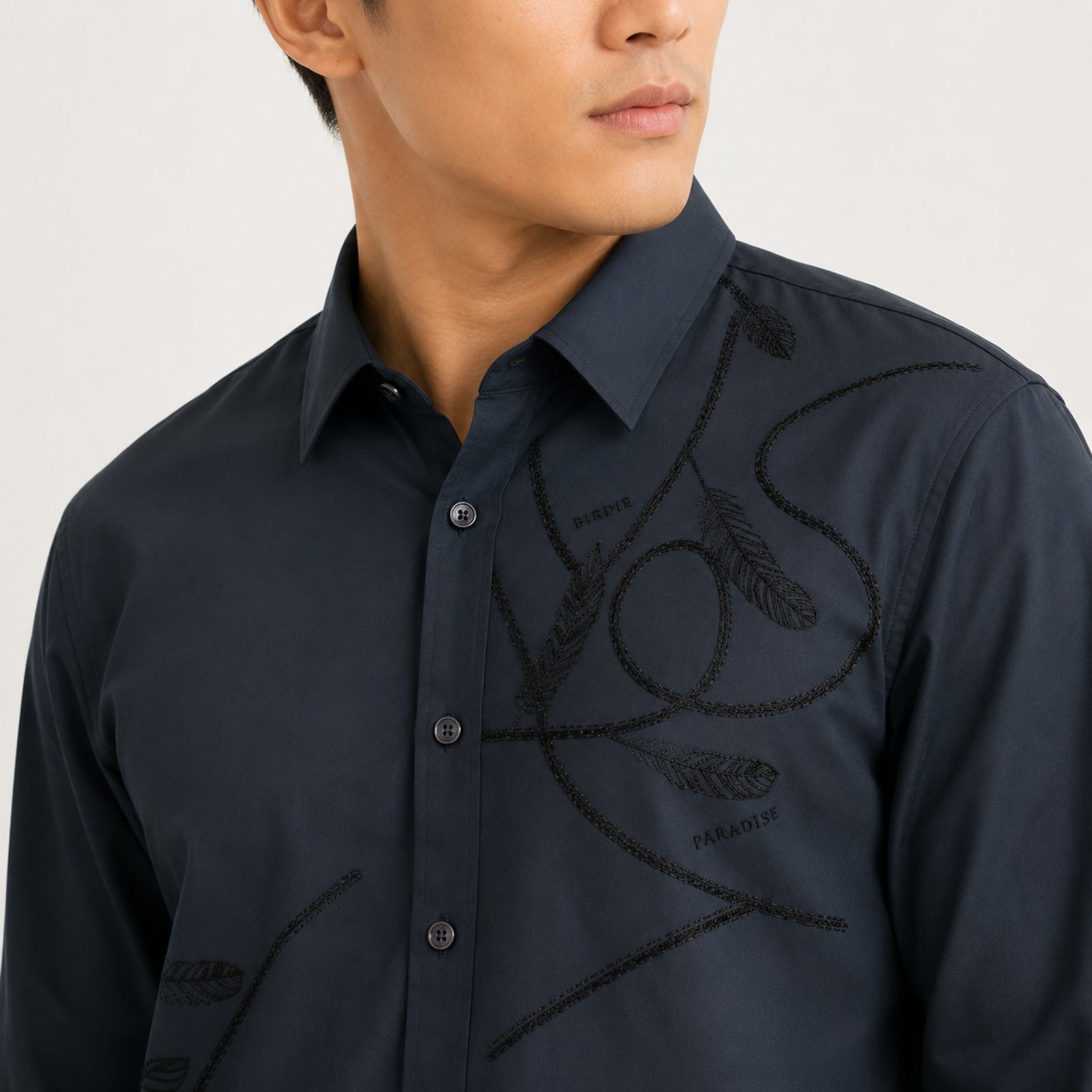 Men's Dark Green Premium Printed Formal Shirt-1