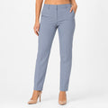 Women's Sophisticated Sky Blue Slim Fit Formal Ankle Trousers-1