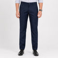 Men's Deep Navy Regular Fit Formal Trousers-1