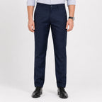 Men's Deep Navy Regular Fit Formal Trousers-1
