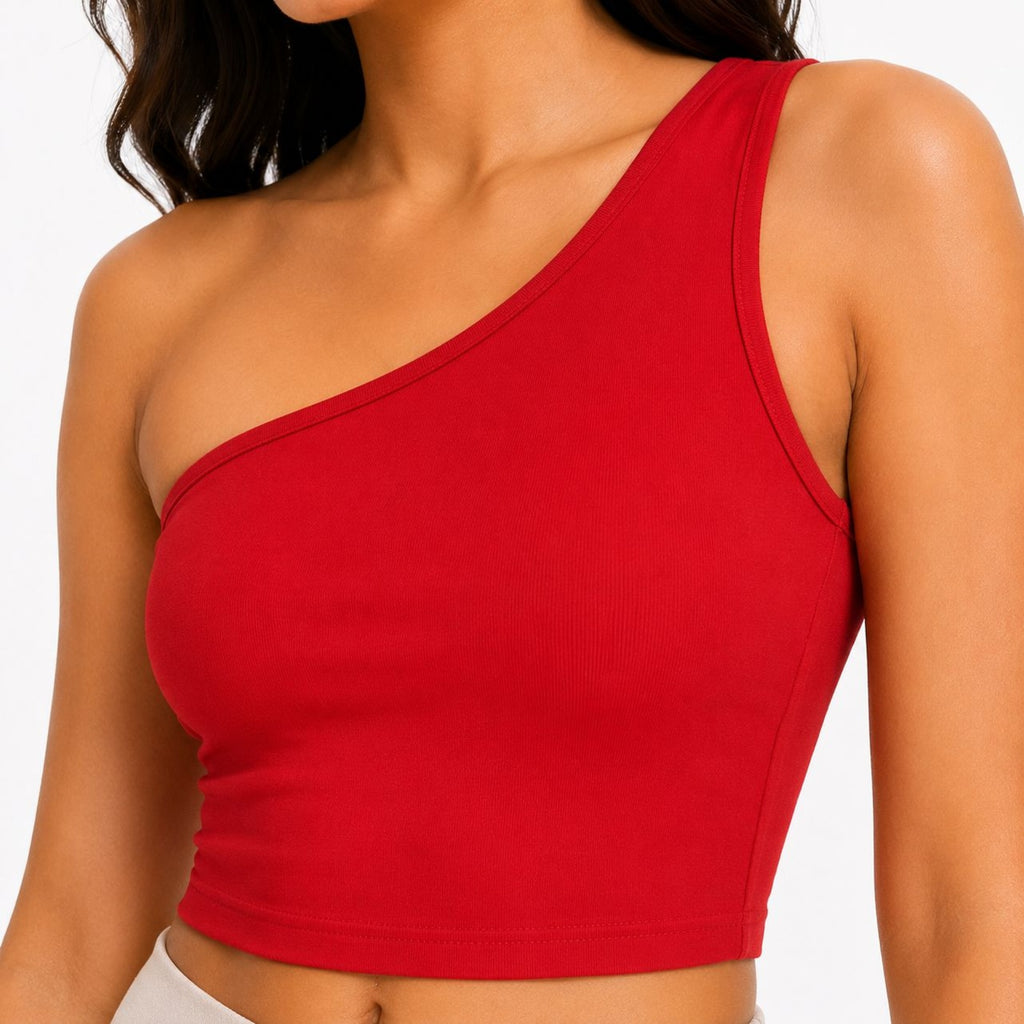 Women's One Shoulder Crop Top-2