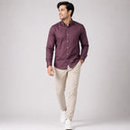 Men's Violet Solid Casual Full Sleeve Shirt-1